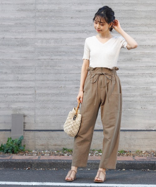 Crisp(クリスプ)の「2wayスラブリブTシャツ(Tシャツ/カットソー・レディース・ベージュ/ミント/アイボリー・FREE)」の13枚目の写真