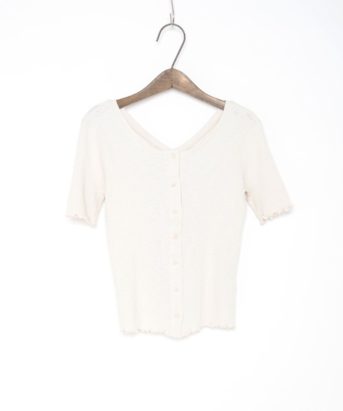 Crisp(クリスプ)の「2wayスラブリブTシャツ(Tシャツ/カットソー・レディース・ベージュ/ミント/アイボリー・FREE)」の11枚目の写真