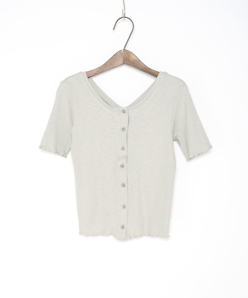 Crisp(クリスプ)の「2wayスラブリブTシャツ(Tシャツ/カットソー・レディース・ベージュ/ミント/アイボリー・FREE)」の14枚目の写真