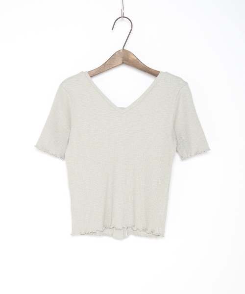 Crisp(クリスプ)の「2wayスラブリブTシャツ(Tシャツ/カットソー・レディース・ベージュ/ミント/アイボリー・FREE)」の8枚目の写真