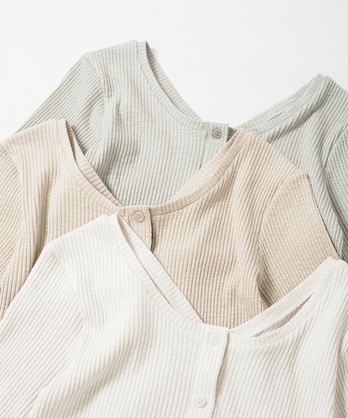 Crisp(クリスプ)の「2wayスラブリブTシャツ(Tシャツ/カットソー・レディース・ベージュ/ミント/アイボリー・FREE)」の20枚目の写真