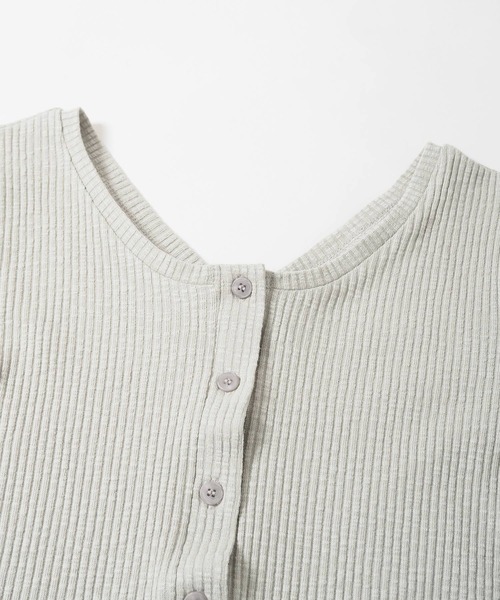 Crisp(クリスプ)の「2wayスラブリブTシャツ(Tシャツ/カットソー・レディース・ベージュ/ミント/アイボリー・FREE)」の6枚目の写真