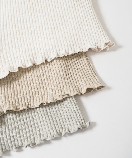 Crisp(クリスプ)の「2wayスラブリブTシャツ(Tシャツ/カットソー・レディース・ベージュ/ミント/アイボリー・FREE)」の9枚目の写真