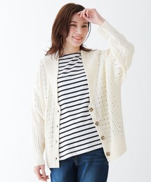 SHOO・LA・RUE | 透かし柄セーラーカラー風ニットボレロカーディガン(カーディガン/ボレロ)