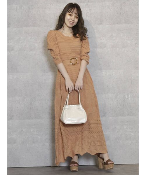 dazzlin（ダズリン）の「クロシェ切替マーメイドワンピース（ワンピース・レディース・ブラウン/オフホワイト/オレンジ/ブルー・FREE）」の11枚目の写真