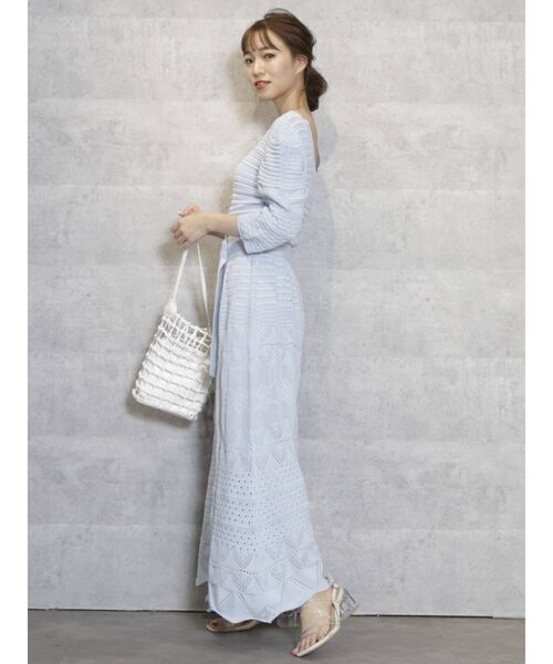 dazzlin（ダズリン）の「クロシェ切替マーメイドワンピース（ワンピース・レディース・ブラウン/オフホワイト/オレンジ/ブルー・FREE）」の17枚目の写真