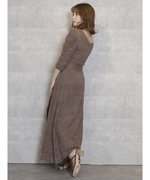 dazzlin（ダズリン）の「クロシェ切替マーメイドワンピース（ワンピース・レディース・ブラウン/オフホワイト/オレンジ/ブルー・FREE）」の9枚目の写真