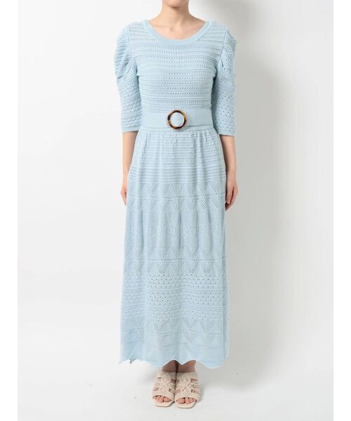 dazzlin（ダズリン）の「クロシェ切替マーメイドワンピース（ワンピース・レディース・ブラウン/オフホワイト/オレンジ/ブルー・FREE）」の21枚目の写真