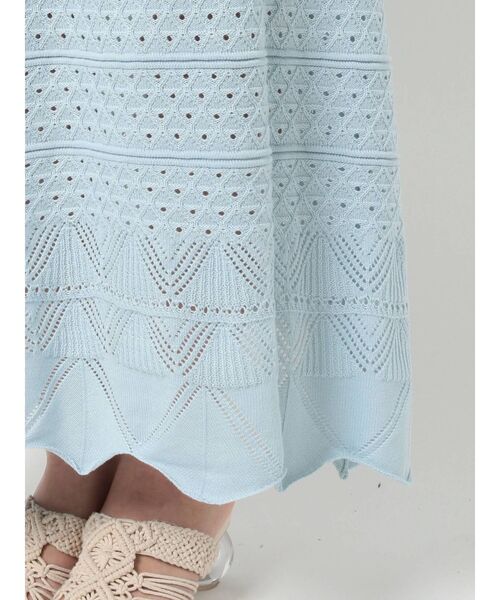 dazzlin（ダズリン）の「クロシェ切替マーメイドワンピース（ワンピース・レディース・ブラウン/オフホワイト/オレンジ/ブルー・FREE）」の13枚目の写真