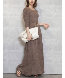 dazzlin | クロシェ切替マーメイドワンピース(ワンピース)