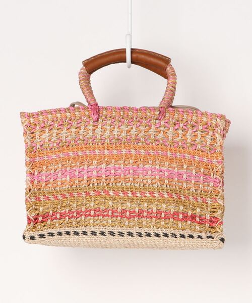 a-jolie（アジョリー）の「【a-jolie/アジョリー】メッセージロゴインナーバッグ付きスクエアカゴバッグ（かごバッグ・レディース・ピンク/グリーン/ブラック/イエロー・FREE）」の5枚目の写真