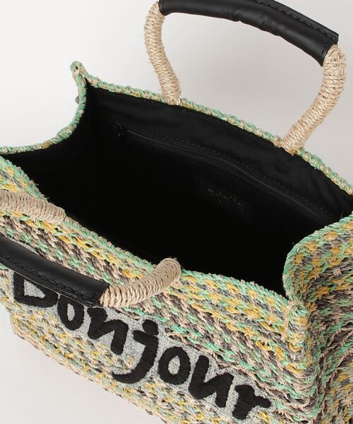 a-jolie（アジョリー）の「【a-jolie/アジョリー】メッセージロゴインナーバッグ付きスクエアカゴバッグ（かごバッグ・レディース・ピンク/グリーン/ブラック/イエロー・FREE）」の11枚目の写真