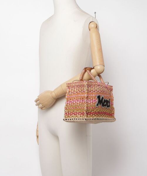 a-jolie（アジョリー）の「【a-jolie/アジョリー】メッセージロゴインナーバッグ付きスクエアカゴバッグ（かごバッグ・レディース・ピンク/グリーン/ブラック/イエロー・FREE）」の6枚目の写真