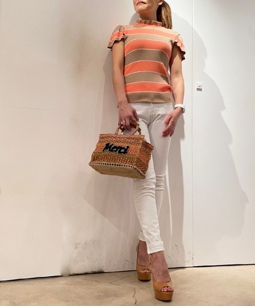 a-jolie（アジョリー）の「【a-jolie/アジョリー】メッセージロゴインナーバッグ付きスクエアカゴバッグ（かごバッグ・レディース・ピンク/グリーン/ブラック/イエロー・FREE）」の18枚目の写真