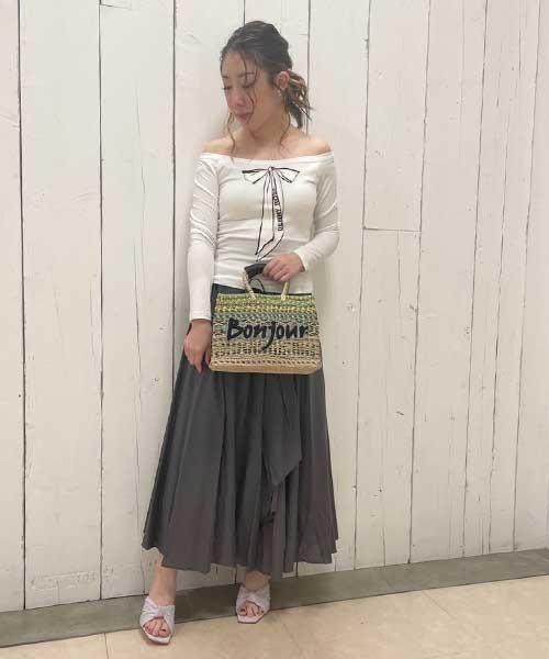 a-jolie（アジョリー）の「【a-jolie/アジョリー】メッセージロゴインナーバッグ付きスクエアカゴバッグ（かごバッグ・レディース・ピンク/グリーン/ブラック/イエロー・FREE）」の19枚目の写真