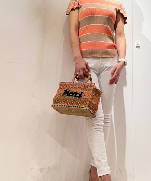 a-jolie（アジョリー）の「【a-jolie/アジョリー】メッセージロゴインナーバッグ付きスクエアカゴバッグ（かごバッグ・レディース・ピンク/グリーン/ブラック/イエロー・FREE）」の15枚目の写真