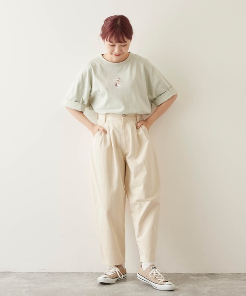 timecapsule(タイムカプセル)の「【timecapsule】「パフェと女の子」プリント刺繍入りバックベルトパンツ(その他パンツ・レディース・チャコールグレー/ベージュ/アイボリー・FREE)」の21枚目の写真