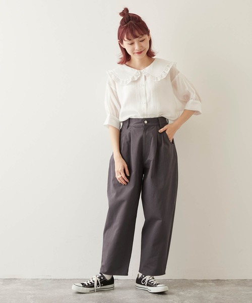 timecapsule(タイムカプセル)の「【timecapsule】「パフェと女の子」プリント刺繍入りバックベルトパンツ(その他パンツ・レディース・チャコールグレー/ベージュ/アイボリー・FREE)」の19枚目の写真