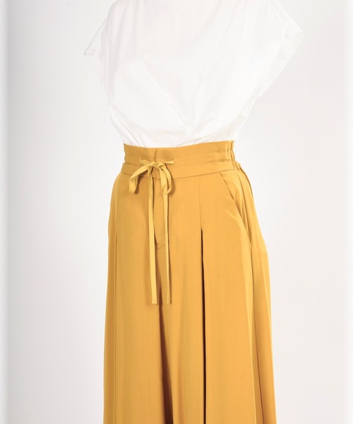 BDONNA（ビドンナ）の「エコフィルビエラ　ウエストゴムワイドパンツ（その他パンツ・レディース・ベージュ/イエロー・MEDIUM）」の6枚目の写真