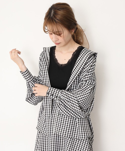 one after another NICE CLAUP（ワンアフターアナザーナイスクラップ）の「レースギャザータンクトップ（タンクトップ・レディース・オフホワイト/ブラック/ベージュ/ミント・FREE）」の17枚目の写真