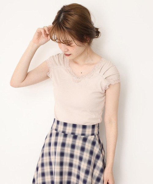 one after another NICE CLAUP（ワンアフターアナザーナイスクラップ）の「レースギャザータンクトップ（タンクトップ・レディース・オフホワイト/ブラック/ベージュ/ミント・FREE）」の10枚目の写真