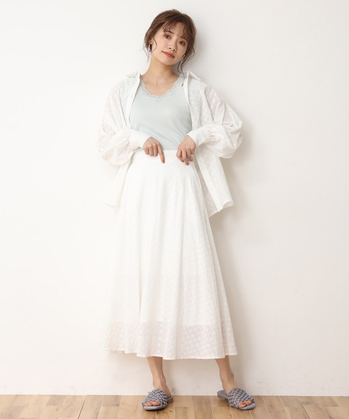 one after another NICE CLAUP（ワンアフターアナザーナイスクラップ）の「レースギャザータンクトップ（タンクトップ・レディース・オフホワイト/ブラック/ベージュ/ミント・FREE）」の22枚目の写真