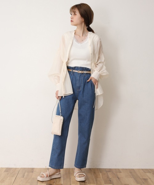 one after another NICE CLAUP（ワンアフターアナザーナイスクラップ）の「レースギャザータンクトップ（タンクトップ・レディース・オフホワイト/ブラック/ベージュ/ミント・FREE）」の12枚目の写真