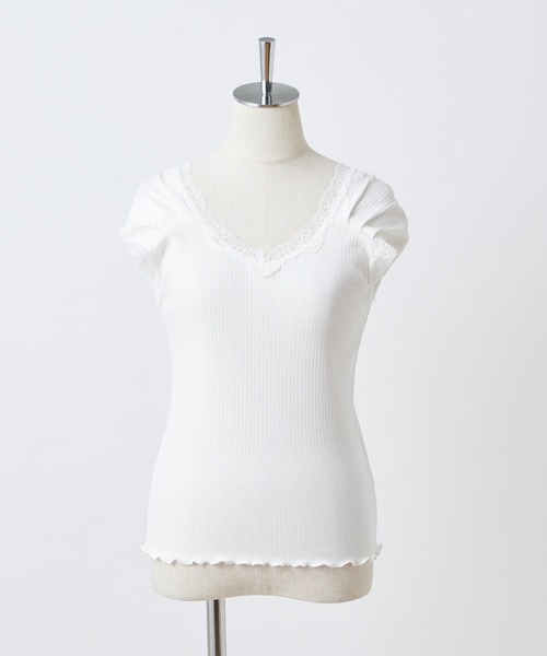 one after another NICE CLAUP（ワンアフターアナザーナイスクラップ）の「レースギャザータンクトップ（タンクトップ・レディース・オフホワイト/ブラック/ベージュ/ミント・FREE）」の20枚目の写真