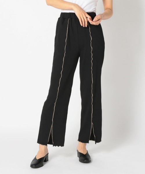 UNRELISH(アンレリッシュ)の「スリットメロウリブカットパンツ(その他パンツ・レディース・ピンク/ブラック/ダークグリーン・MEDIUM)」の2枚目の写真