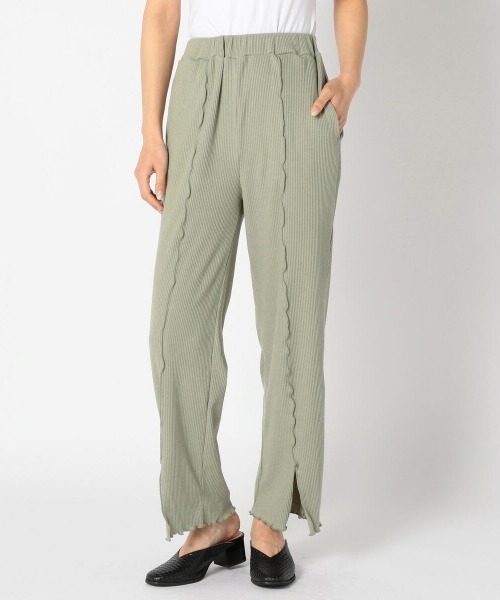 UNRELISH(アンレリッシュ)の「スリットメロウリブカットパンツ(その他パンツ・レディース・ピンク/ブラック/ダークグリーン・MEDIUM)」の3枚目の写真