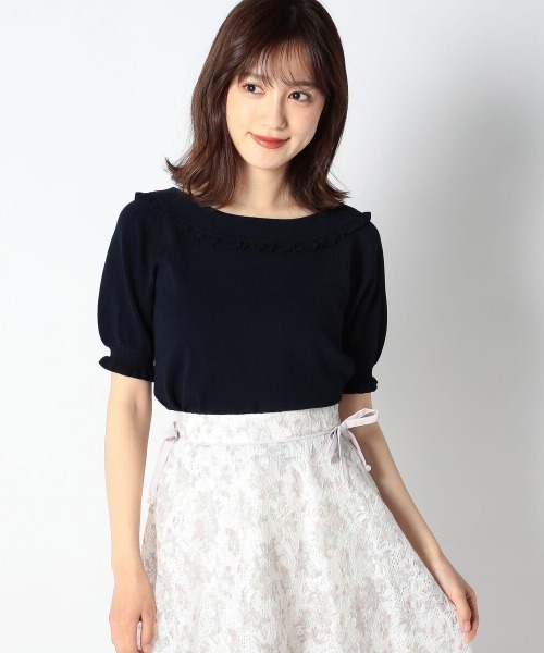 LODISPOTTO（ロディスポット）の「プリティバックシャンニット（ニット/セーター・レディース・ホワイト/ピンク/ネイビー・MEDIUM）」の3枚目の写真