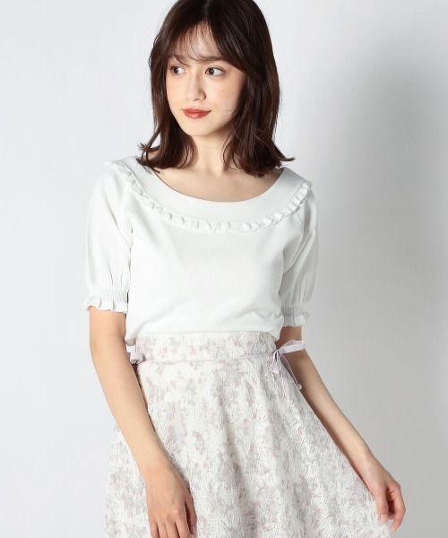 LODISPOTTO（ロディスポット）の「プリティバックシャンニット（ニット/セーター・レディース・ホワイト/ピンク/ネイビー・MEDIUM）」の2枚目の写真