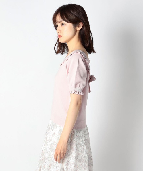 LODISPOTTO（ロディスポット）の「プリティバックシャンニット（ニット/セーター・レディース・ホワイト/ピンク/ネイビー・MEDIUM）」の9枚目の写真