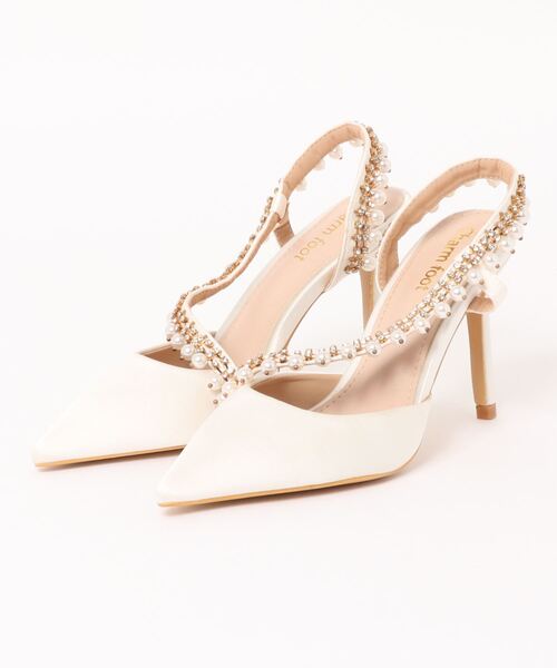 【Jasmine】パールストーンハイヒールパンプス ヒール9cm (SS)（パンプス）