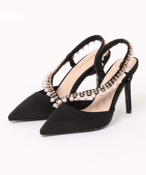 【Jasmine】パールストーンハイヒールパンプス ヒール9cm (SS)（パンプス）