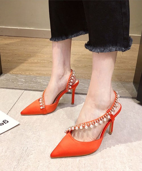 【Jasmine】パールストーンハイヒールパンプス ヒール9cm (SS)（パンプス）
