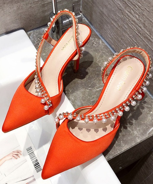 【Jasmine】パールストーンハイヒールパンプス ヒール9cm (SS)（パンプス）