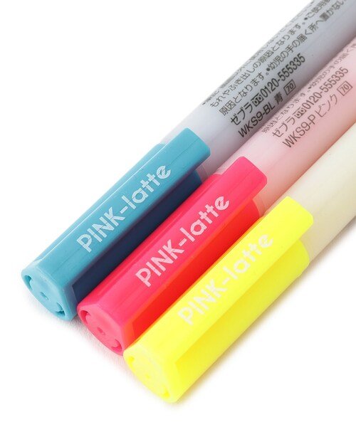PINK-latte（ピンクラテ）の「ゼブラ ピンクラテロゴ入り蛍光ペン3本SET（ステーショナリー・キッズ・ホワイト系その他7・00）」の4枚目の写真