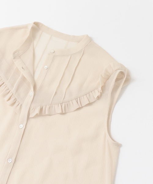 URBAN RESEARCH（アーバンリサーチ）の「ノースリーブ楊柳フリルブラウス（シャツ/ブラウス・レディース・ブラック/ホワイト系その他/ブラック系その他/ライトベージュ・FREE）」の12枚目の写真