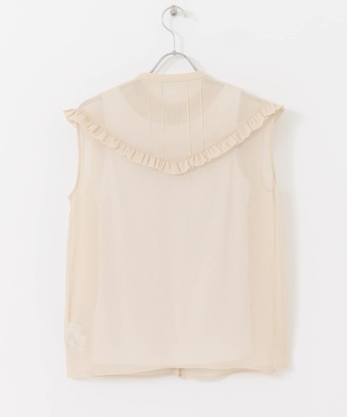 URBAN RESEARCH（アーバンリサーチ）の「ノースリーブ楊柳フリルブラウス（シャツ/ブラウス・レディース・ブラック/ホワイト系その他/ブラック系その他/ライトベージュ・FREE）」の10枚目の写真