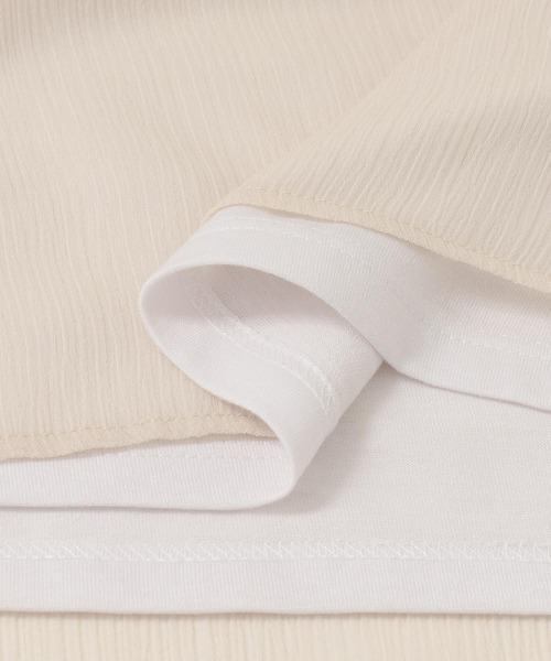 URBAN RESEARCH（アーバンリサーチ）の「ノースリーブ楊柳フリルブラウス（シャツ/ブラウス・レディース・ブラック/ホワイト系その他/ブラック系その他/ライトベージュ・FREE）」の9枚目の写真