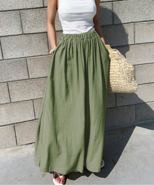 WYTHE（ワイス）の「フレアスカートパンツ  ボリュームロング丈（スカート・レディース・ブラック/ベージュ/ブラウン/グレー/カーキ/グリーン/アクア/ブルー・FREE）」の7枚目の写真