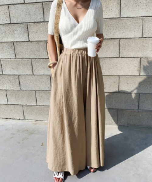 WYTHE（ワイス）の「フレアスカートパンツ  ボリュームロング丈（スカート・レディース・ブラック/ベージュ/ブラウン/グレー/カーキ/グリーン/アクア/ブルー・FREE）」の9枚目の写真