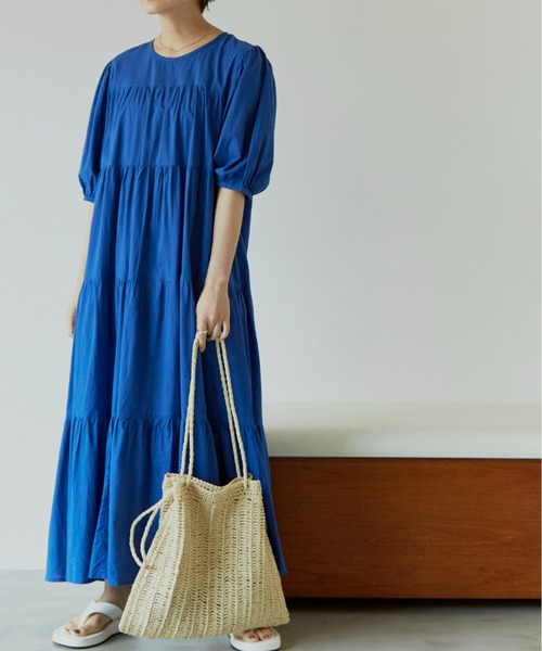 Auntie Rosa Holiday(アンティローザホリデー)の「ティアードボリュームワンピース(ワンピース・レディース・ホワイト/ブラック/ブルー/グリーン・FREE)」の5枚目の写真