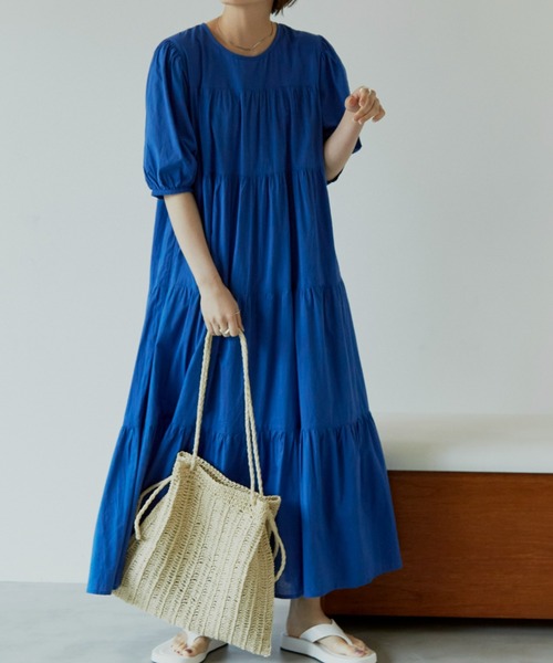 Auntie Rosa Holiday(アンティローザホリデー)の「ティアードボリュームワンピース(ワンピース・レディース・ホワイト/ブラック/ブルー/グリーン・FREE)」の7枚目の写真