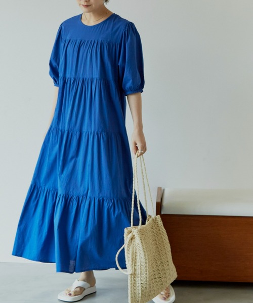 Auntie Rosa Holiday(アンティローザホリデー)の「ティアードボリュームワンピース(ワンピース・レディース・ホワイト/ブラック/ブルー/グリーン・FREE)」の8枚目の写真