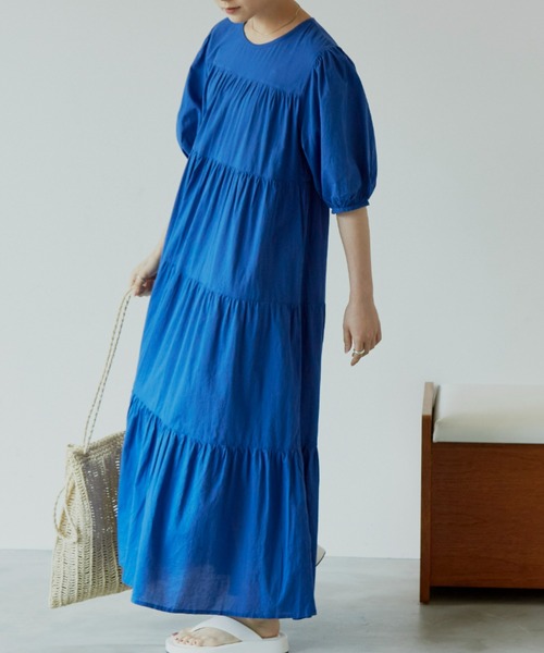 Auntie Rosa Holiday(アンティローザホリデー)の「ティアードボリュームワンピース(ワンピース・レディース・ホワイト/ブラック/ブルー/グリーン・FREE)」の9枚目の写真