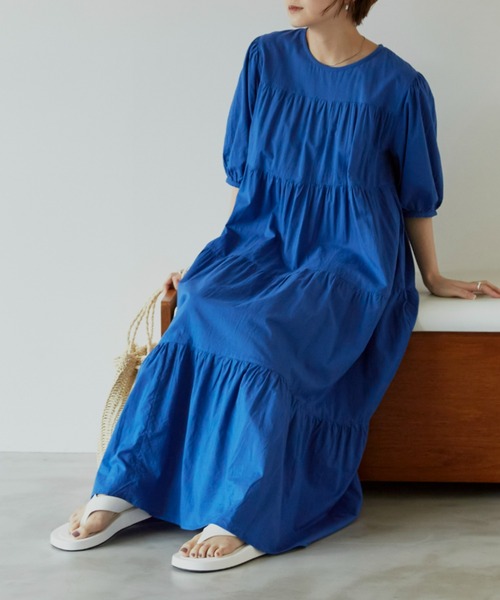 Auntie Rosa Holiday(アンティローザホリデー)の「ティアードボリュームワンピース(ワンピース・レディース・ホワイト/ブラック/ブルー/グリーン・FREE)」の13枚目の写真