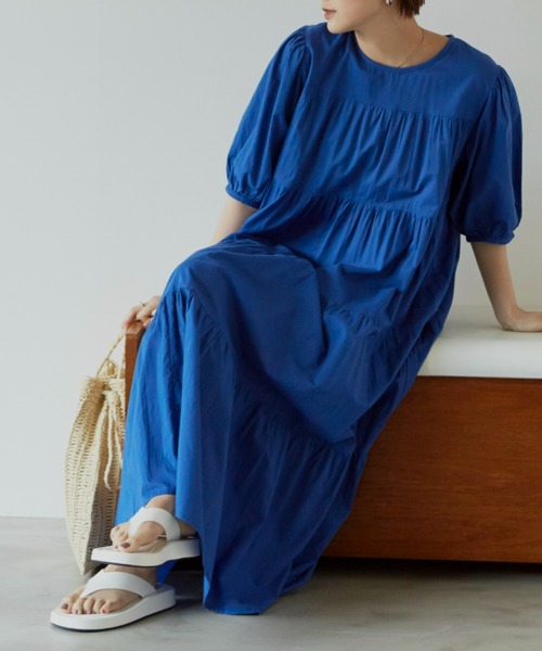 Auntie Rosa Holiday(アンティローザホリデー)の「ティアードボリュームワンピース(ワンピース・レディース・ホワイト/ブラック/ブルー/グリーン・FREE)」の14枚目の写真