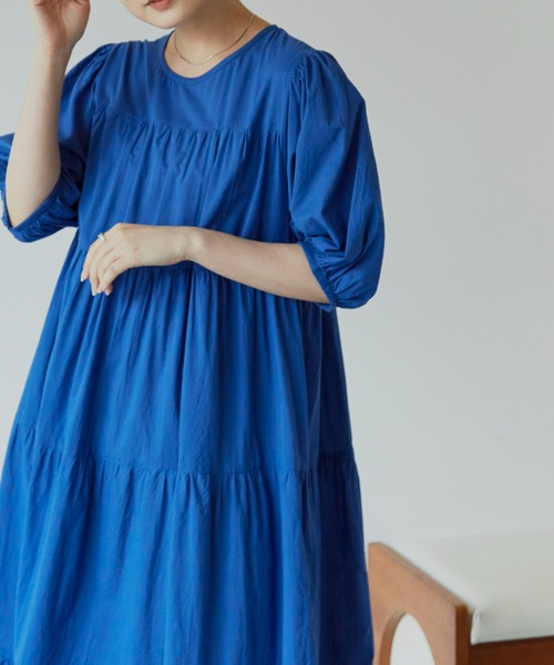 Auntie Rosa Holiday(アンティローザホリデー)の「ティアードボリュームワンピース(ワンピース・レディース・ホワイト/ブラック/ブルー/グリーン・FREE)」の16枚目の写真